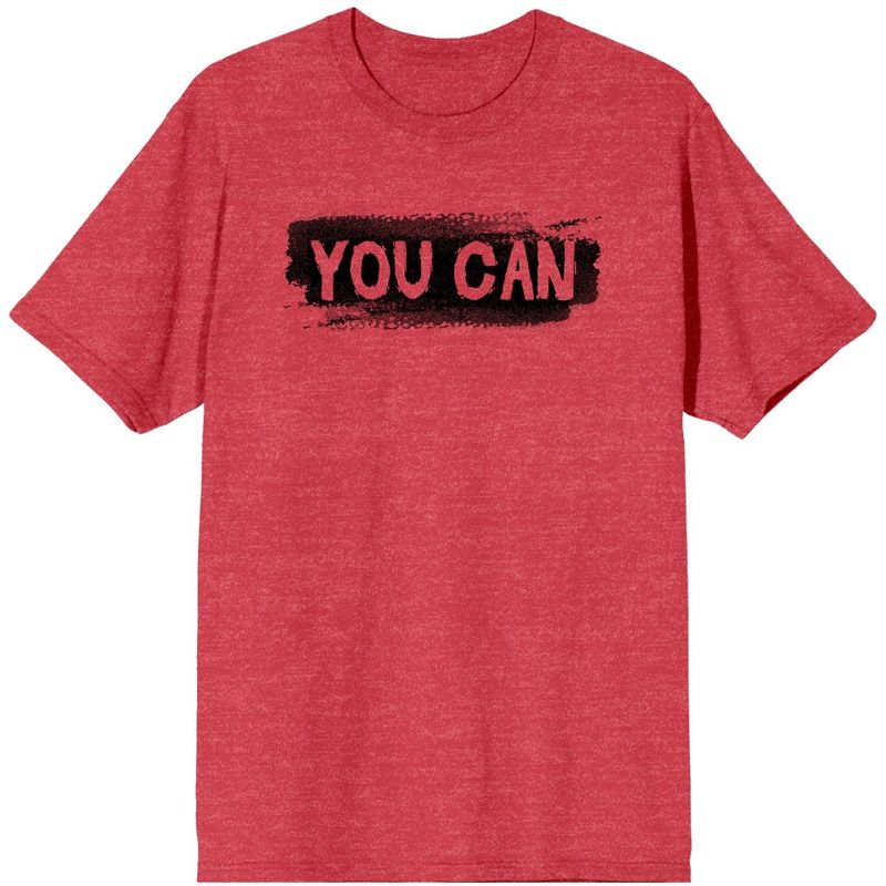 "You Can" Gym Culture Men's Red Heather Graphic Tee, 1 of 4
