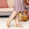 Perphy Women's Open Toe Lace Up Tie Up Lightly Padded Chunky Heeled Sandals - 4 of 4