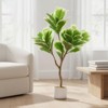 3.3FT Artificial Fiddle Leaf Fig Tree with Natural Trunk, Silk Leaves, Potted Faux Plant for Home, Office & Living Room Decor - 2 of 4