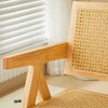 NicBex Set of 2 Solid Wood Dining Chairs with Rattan Back & Armrest, Living Room Chairs, Mid-Century Kitchen Side Chairs for Table - 2 of 4