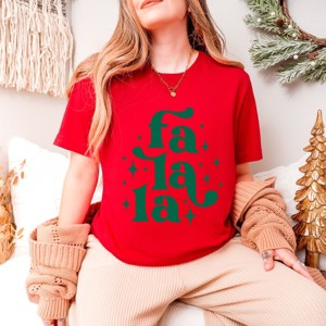 Simply Sage Market Whimsical Fa La La Short Sleeve Tee - XL - Red - 1 of 4