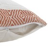 20" X 20" Orange And White 100% Cotton Striped Zippered Pillow - 4 of 4