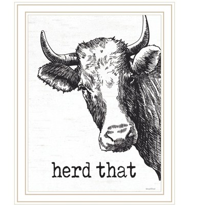 HomeRoots Herd That White Framed Print Bathroom Wall Art
