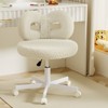 ROOMTEC Vanity Chair with Wheels, Swivel Makeup Chair,Bedroom Height Adjustable Chair with Upholstered and Cute Bow Backrestst - 3 of 4