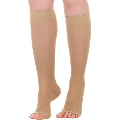 ABSOLUTE SUPPORT – Women’s Sheer Toeless Compression Knee High Socks – 20-30mmHg – 3 Pairs – A416
