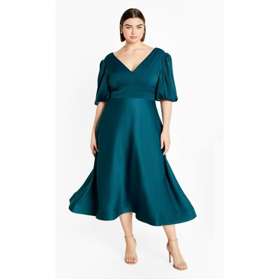 Women's Plus Size Lula Dress - teal | CITY CHIC