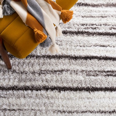 Soft Gray Synthetic 7' Square Shag Area Rug