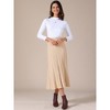 INSPIRE CHIC Women's Casual Vintage High Waist A Line Pleated Knit Midi Skirts - 2 of 4