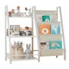 GlasFlength Decorative Bookshelf Creative and Unique Styling, Multifunctional Storage with Open Display Bookshelves, White, 32.7"*11.8"*28.9" - 2 of 4