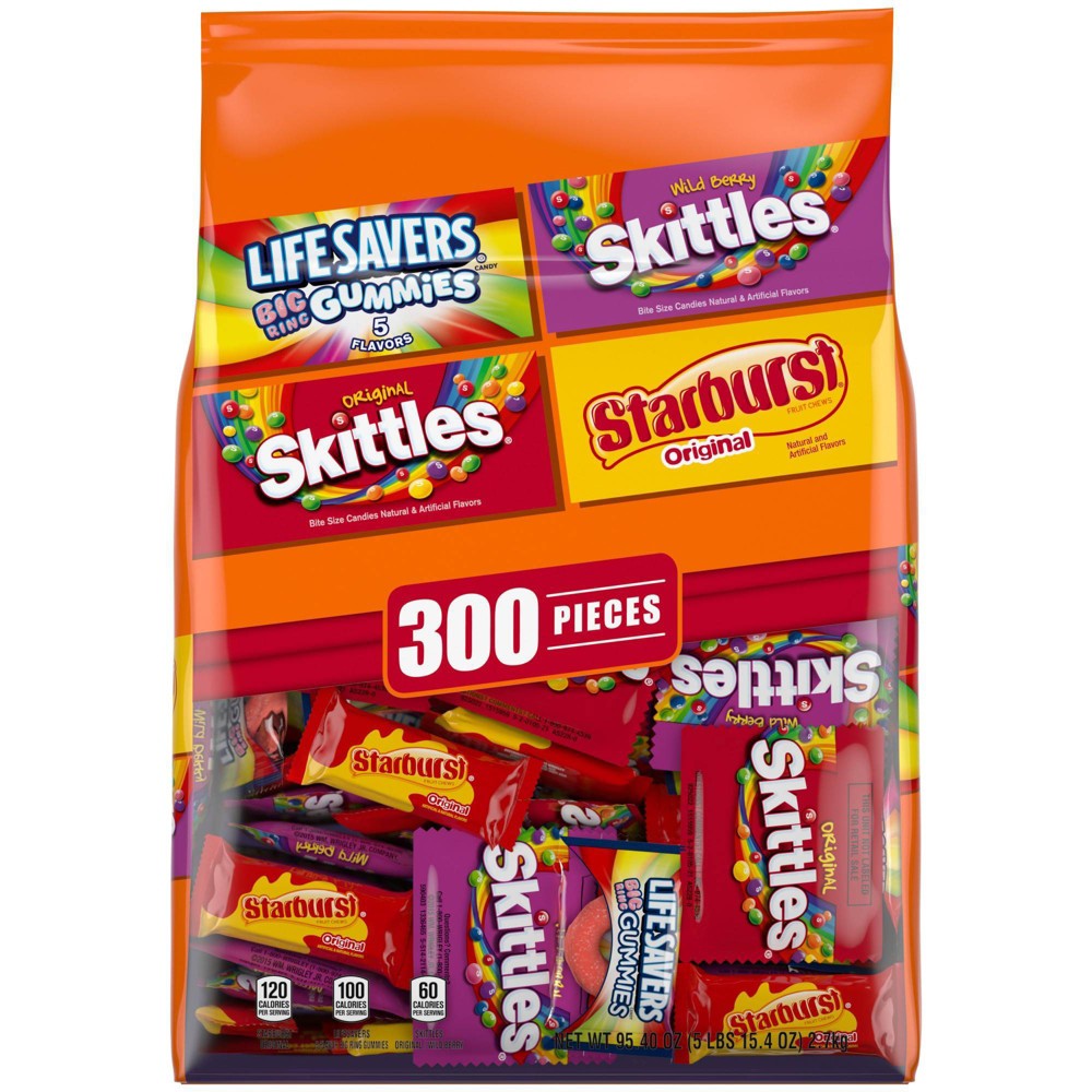 Mars Starburst Skittles & Life Savers Halloween Candy Variety Pack - 95.4oz/300ct