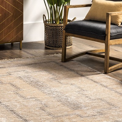 Ginger Cotton-Blend Handmade Area Rug in Earthy Tones 5' x 8'