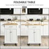 XIYUYEU Folding Kitchen Island with Pull-Down Trolley and Towel Rack for Kitchen and Dining Room - 4 of 4
