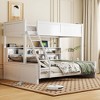 Twin XL Over Queen Bunk Bed with Storage Cabinets and USB Ports - 2 of 4