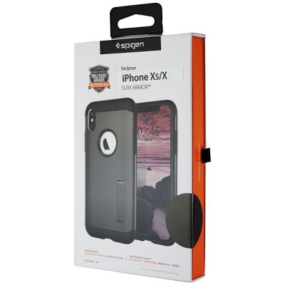 Spigen Slim Armor Dual Layer Case for Apple iPhone Xs/X - Gunmetal / Black