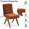 YOUNIKE Modern Upholstered Chair Dining Room Armless Kitchen Chairs Set of 4 Linen Fabric Chair Vanity with 4.7" Thick Cushion Wood V-Leg - 3 of 4
