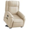 vidaXL Electric Power Lift Recliner Chair with Stand-Up Assistance - Cream Fabric Manual Massage Armchair for Living Room Comfort - 3 of 4