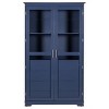 75" Kitchen Storage Cabinet with Glass Doors 4 Built-in Drawers Storage Pantry Display Cabinet for Living Room, Dining Room,Office-Tanpinhause - 3 of 4