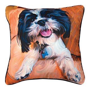 Puppy Dog 18" Pillow – Shih Tzu Baby Design by Manual Woodworkers and Weavers - 1 of 3