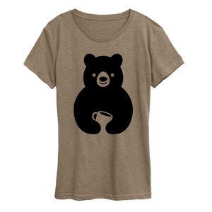 Women's - Instant Message - Coffee Bear Short Sleeve Graphic T-Shirt - 1 of 4