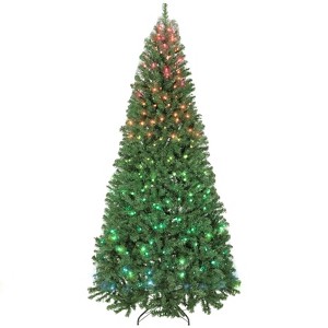 Racxily 7.5ft Christmas Tree with RGB Dynamic LEDs, Remote Control Artificial Tree for Holiday Decor - 1 of 4