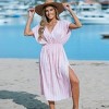 Women's Striped Side Split Midi Cover-Up Dress - Cupshe - 4 of 4