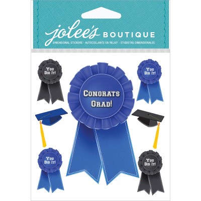Jolee's Boutique Seasonal Stickers - Graduation Caps & Ribbons, 7pcs