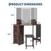 Vanity Desk with Mirror and Adjustable Lights, Makeup Vanity Desk with Shlevs, Built-in Power Outlet & USB, Makeup Table for Bedroom - 2 of 4