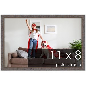 PosterPalooza | Photo Size Textured Grey Picture Frame - UV Acrylic, Foam Board Backing, Hanging Hardware - 1 of 4
