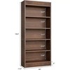71"Tall Wooden Bookshelf,5 Tier unique fluted Wooden Book Shelf,Free Standing Farmhouse Bookcase with Open Display Storage  for living rooms,Office - 2 of 4