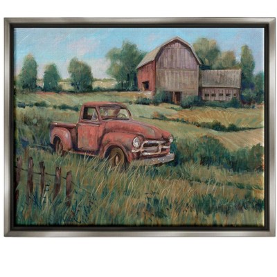 Stupell Industries Peaceful Farmland Truck Barn SceneFloater Canvas Wall Art