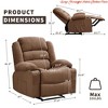 Adult Manual Pull Tab Recliner Chair w/ 3-Position Recline, Widen Overstuffed Single Sofa Lounge Chair w/2 Cup Holder - 3 of 4