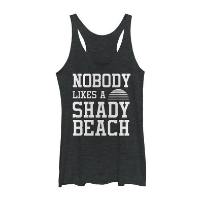 Women's Chin Up Shady Beach Racerback Tank Top - Black Heather - Large ...