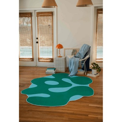 Lany Space Johann Banta Irregular Green Moss Design Rug