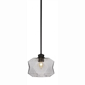 Toltec Lighting Rocklin 1 - Light Pendant in  Matte Black with 8.75" Smoke Shade - 1 of 1