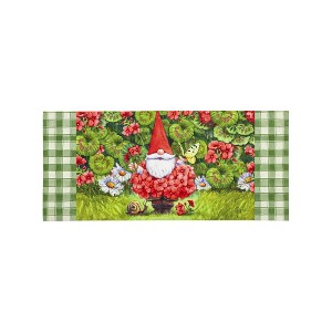 Evergreen Geranium Gnome Sassafras Indoor Outdoor Switch Doormat 1'10"x10" Multicolored - 1 of 4