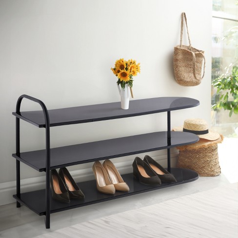 Dicasser 3-Tier Long Shoe Rack Organizer Extra Large Capacity for 24  Pairs,Black