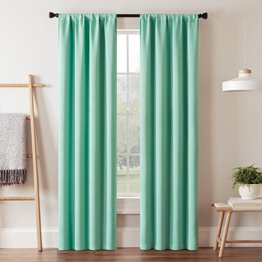Photos - Curtains & Drapes Eclipse 63"x37" Darrell Thermaweave Blackout Curtain Panel Green  