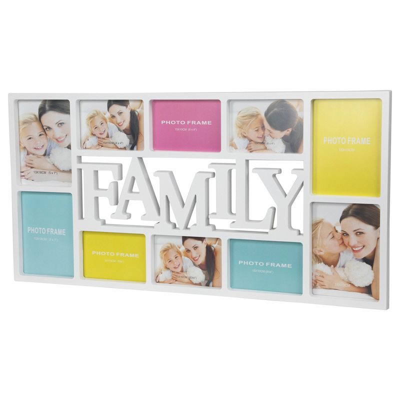 Northlight 28.75" White Multi-Size "Family" Collage Photo Picture Frame Wall Decoration, 4 of 8