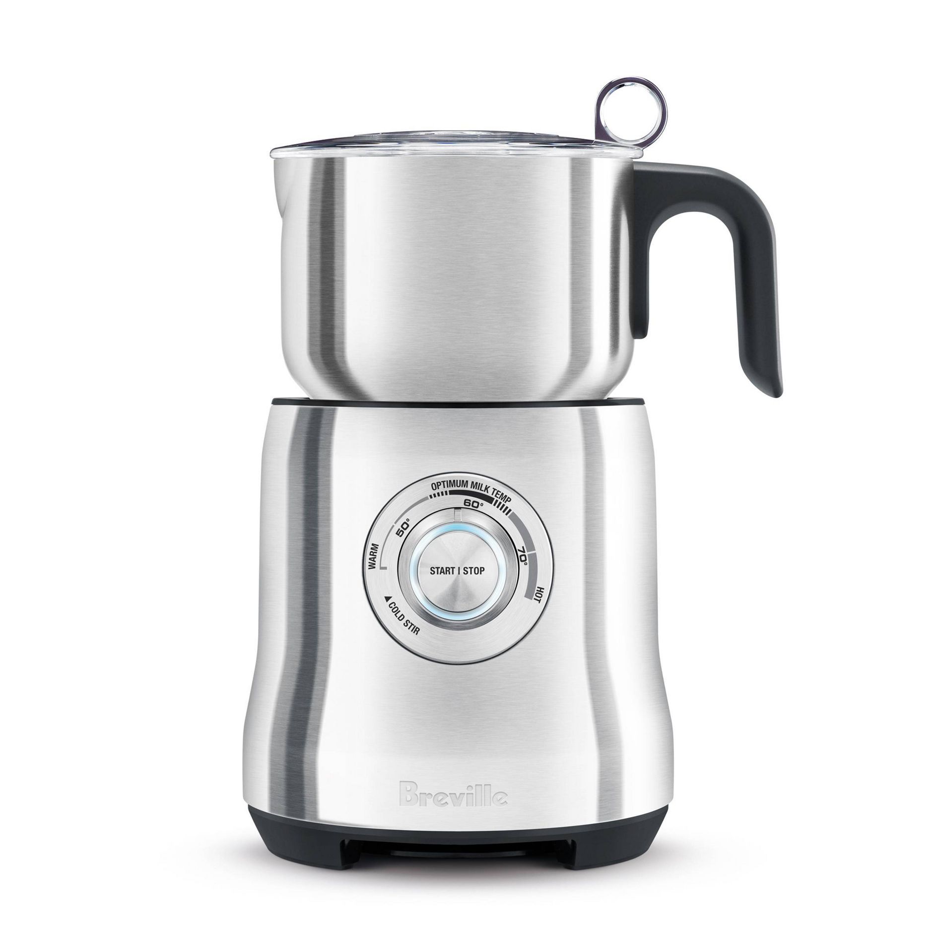 Breville Milk Café Frothe Brushed Stainless Steel BMF600XL: Electric Milk Steamer & Frother, 25oz Capacity, 500W, Silver