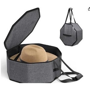 3 Pack Hat Box for Travel and Storage, Collapsible Cowboy Hat Organizer Case with Handles & Shoulder Strap, Cap Carrier, Closet Storage Box - 1 of 1