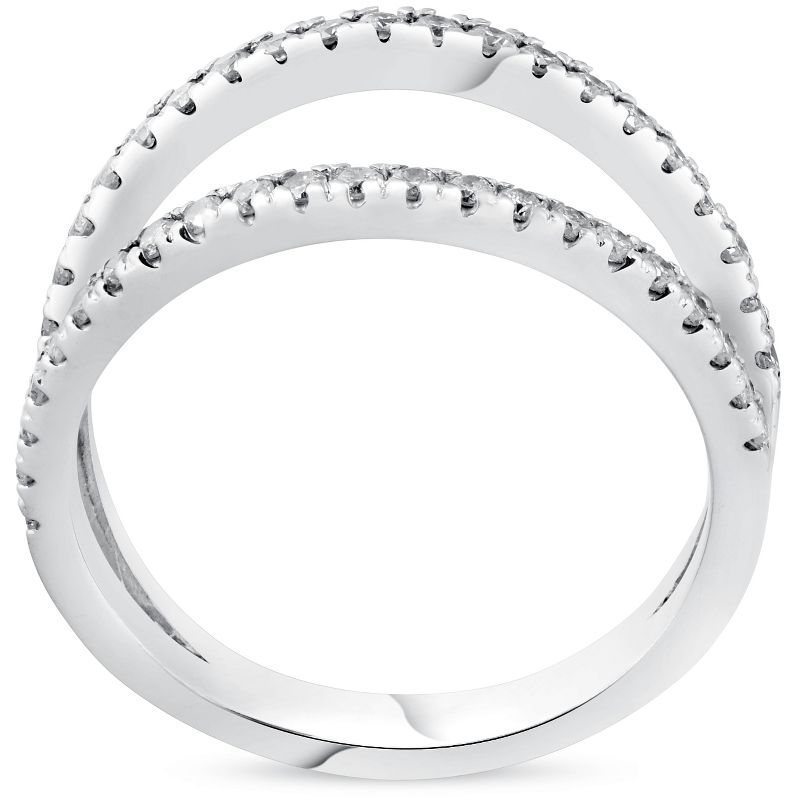 Pompeii3 1/4ct Diamond Ring Open Fashion Right Hand Split Band White Gold, 4 of 6