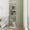 Multi-Purpose Tempered Glass Cabinet with Bluetooth LED Lighting, Lock, and Casters for Easy Mobility – Ideal for Living Spaces and Offices - 2 of 4