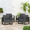 Christopher Knight Home Aria Outdoor Aluminum Club Chair with Cushions (Set of 4), Black/Dark Gray - 2 of 4