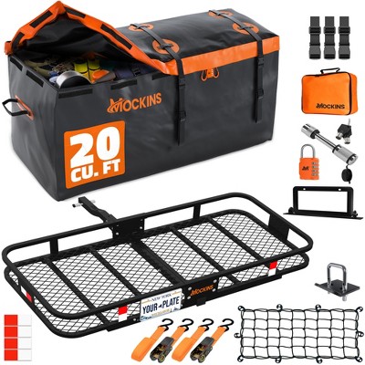Mockins 60"x20"x6" Trailer Hitch Cargo Rack with 20 Cu.Ft. Cargo Bag and Luggage Carrier Accessories