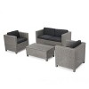 Christopher Knight Home Puerta Outdoor Wicker 4 Seater Chat Set with Cover - 2 of 4