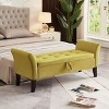 NicBex Modern 51.5" Velvet Fabric Storage Bench with Curved Arms for Bedroom and Living Room - 3 of 4