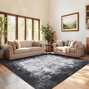 Washable Rug Modern Living Room Rug Non Slip,Soft Non Shedding Floor Covering, Low Pile Thin Foldable Mat for Bedroom Dining Room Nursery - 1 of 4