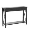 Console Table with 2 Drawers, Farmhouse Entryway Table with Storage Shelf, Accent Wood Sofa Table for Living Room, Hallway, Foyer - 4 of 4