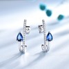 Blue Sapphire Drop Earrings for Women Sterling Silver Ginger Lyne Collection - 2 of 4