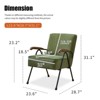 FONTOI Pattern Colorful ArmChair with Soft Padded, Upholstered Reading Chair for Living Room, Bedroom, Green, 28.7"*31.5"*23.6" - 3 of 4
